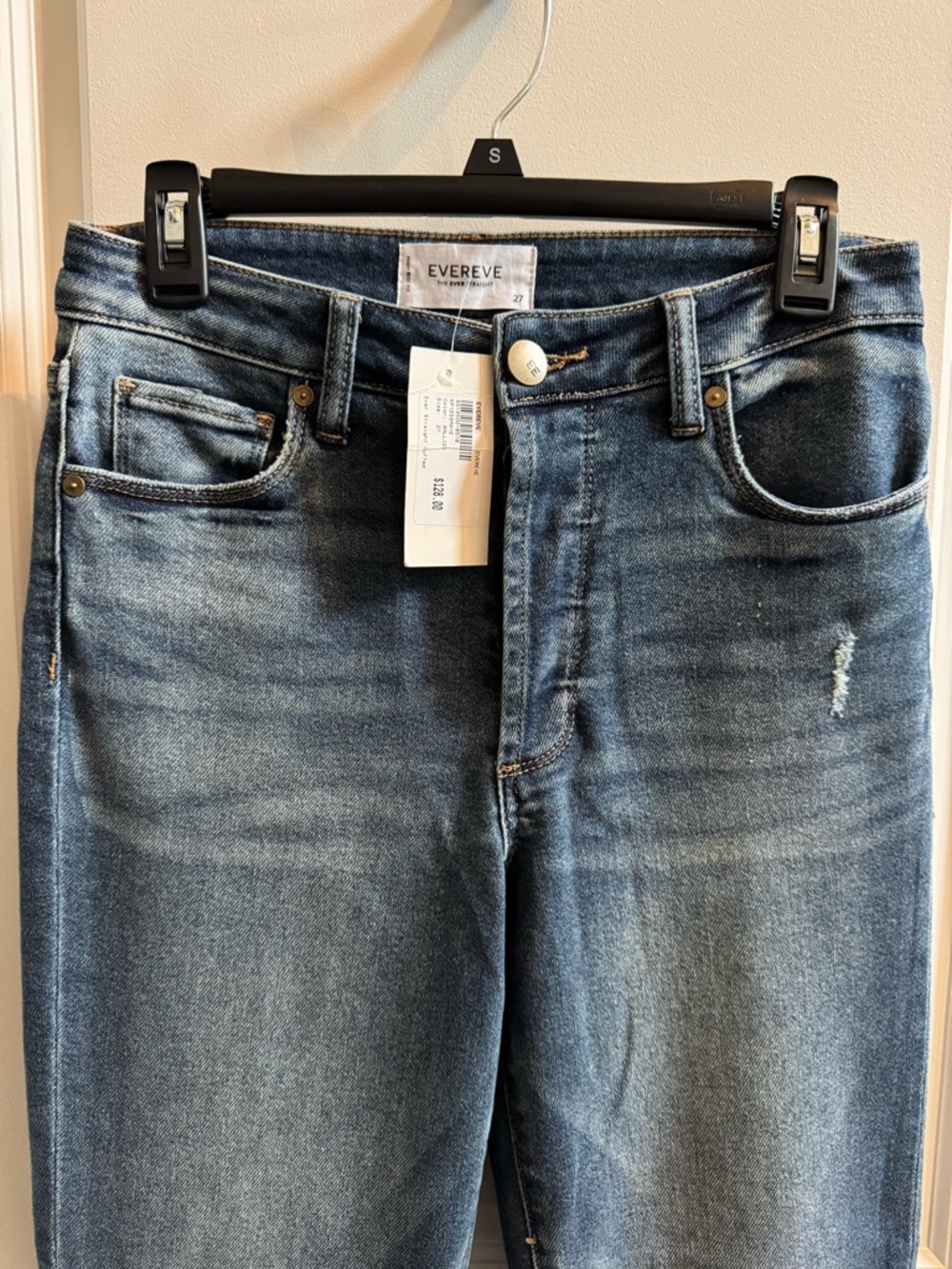 Evereve Women's Medium Blue Slim Straight Jeans